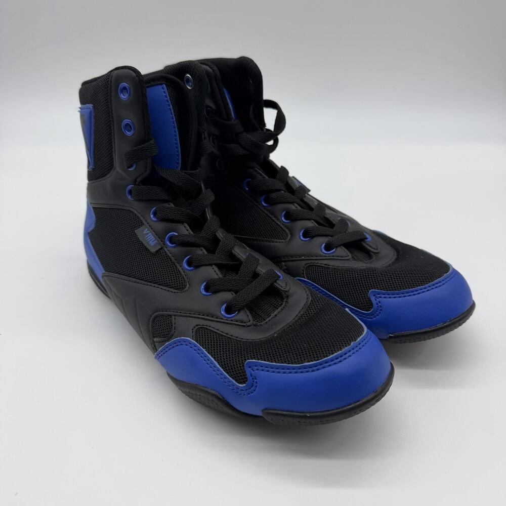 TITLE Boxing Predator Boxing Shoes Men’s 8.5 Black Blue High Top Lightweight